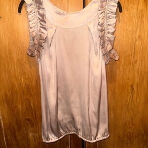 River Island Pale Pink Ruffle Sleeve Satin Blouse